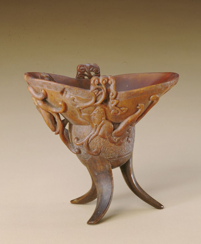 图片[2]-Rhinoceros horn carved dragon cup-China Archive